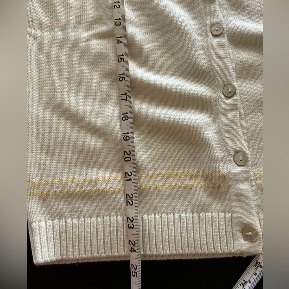 Cardigan Sweater Beautiful Flower Print Yellow and Blue No Size Please See Desc - Picture 5 of 5